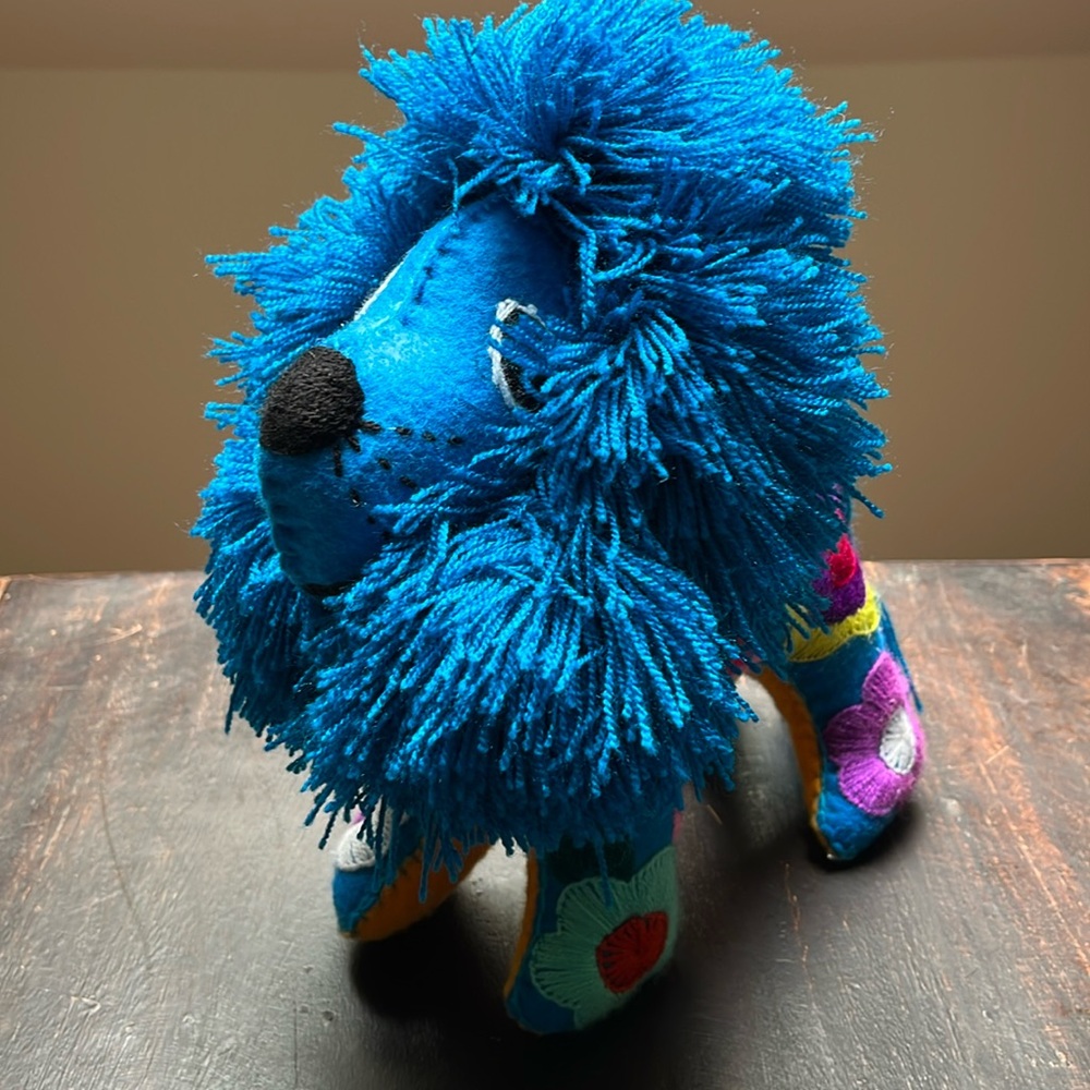 Beautiful stuffed lion bohemian